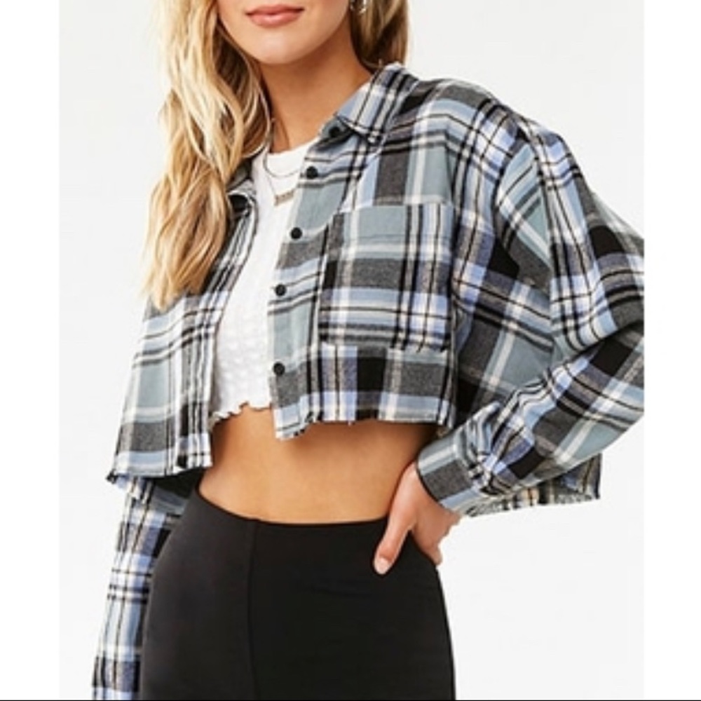 Forever 21 cropped plaid shirt